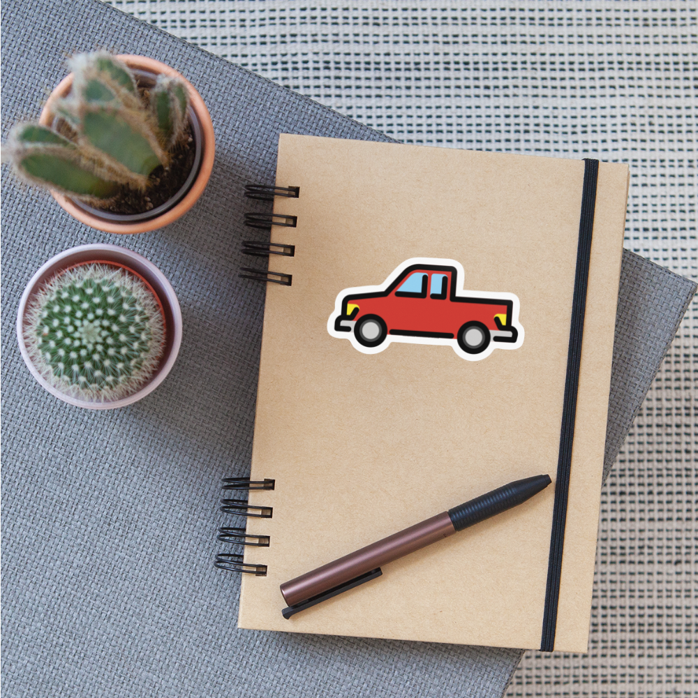 Pickup Truck Moji Sticker - Emoji.Express - white glossy