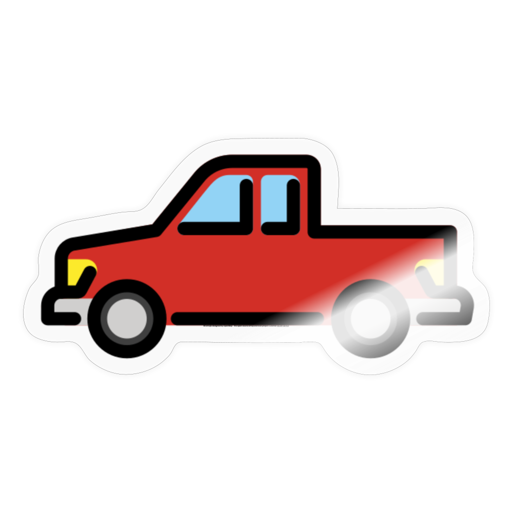 Pickup Truck Moji Sticker - Emoji.Express - transparent glossy