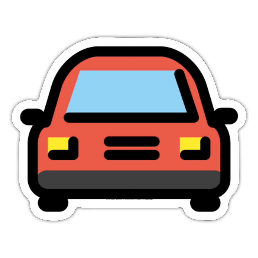 Oncoming Automobile Moji Sticker - Emoji.Express - white matte