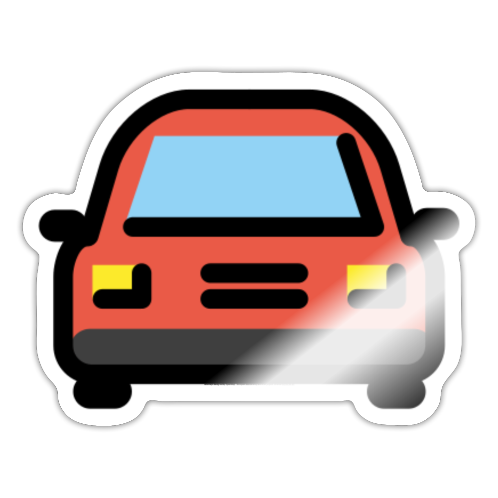 Oncoming Automobile Moji Sticker - Emoji.Express - white glossy