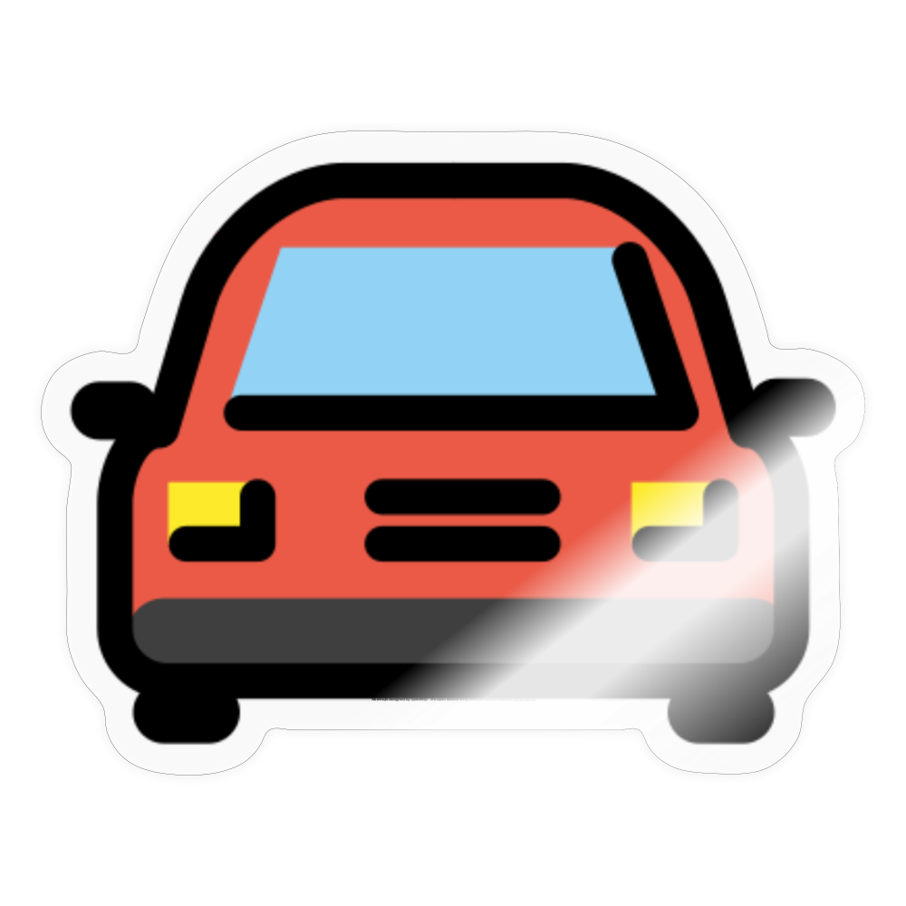 Oncoming Automobile Moji Sticker - Emoji.Express - transparent glossy