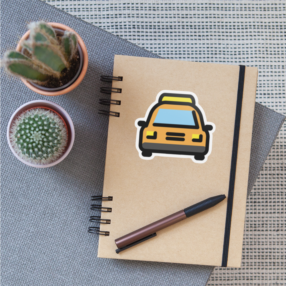 Oncoming Taxi Moji Sticker - Emoji.Express - white matte