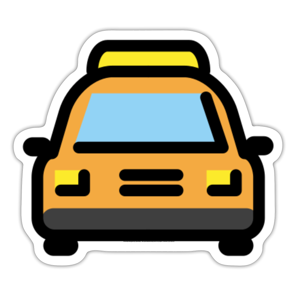 Oncoming Taxi Moji Sticker - Emoji.Express - white matte