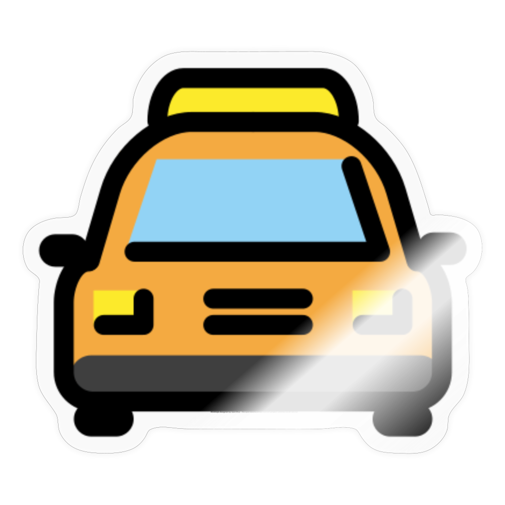 Oncoming Taxi Moji Sticker - Emoji.Express - transparent glossy