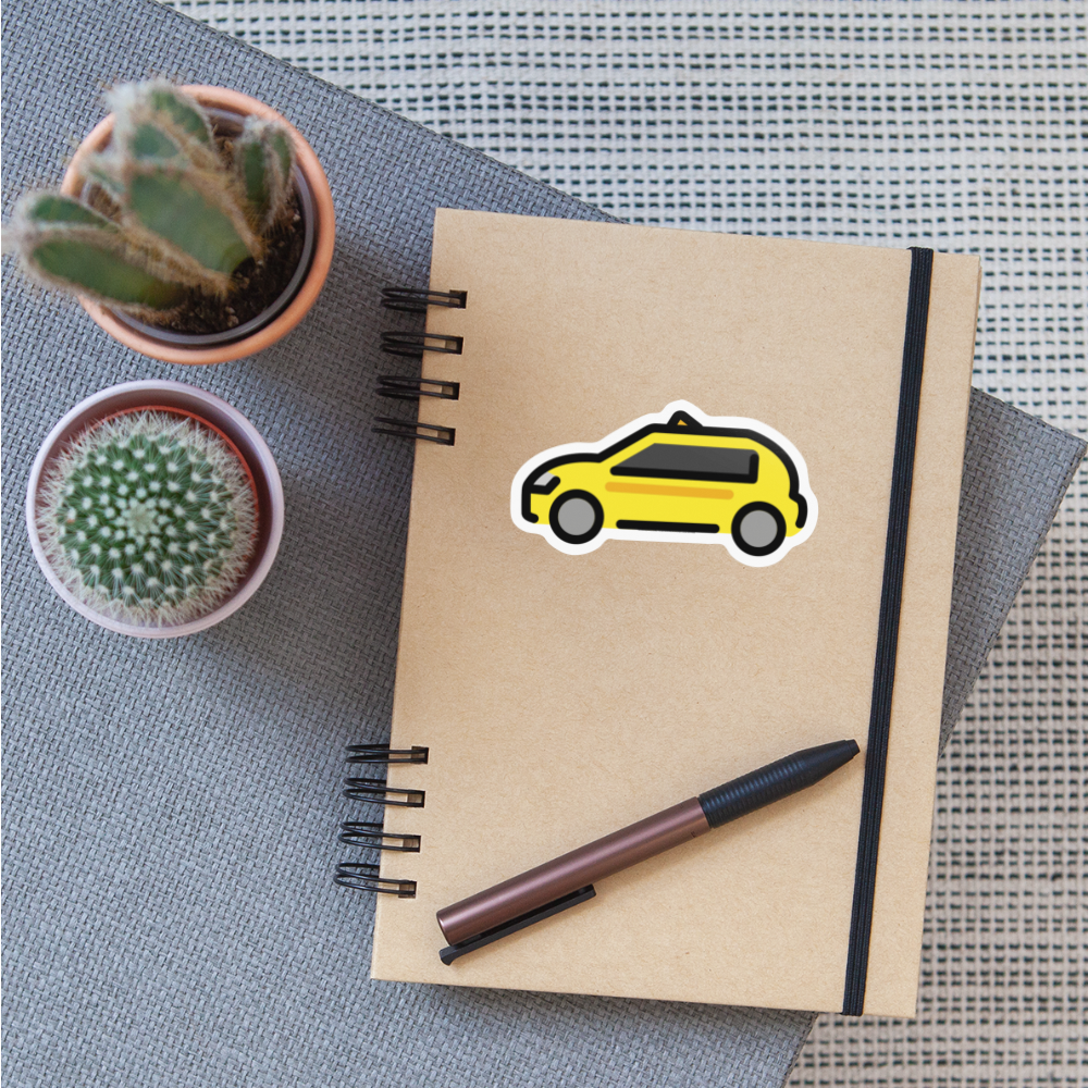 Taxi Moji Sticker - Emoji.Express - white glossy