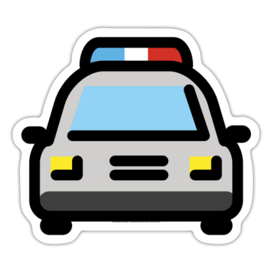 Oncoming Police Car Moji Sticker - Emoji.Express - white matte