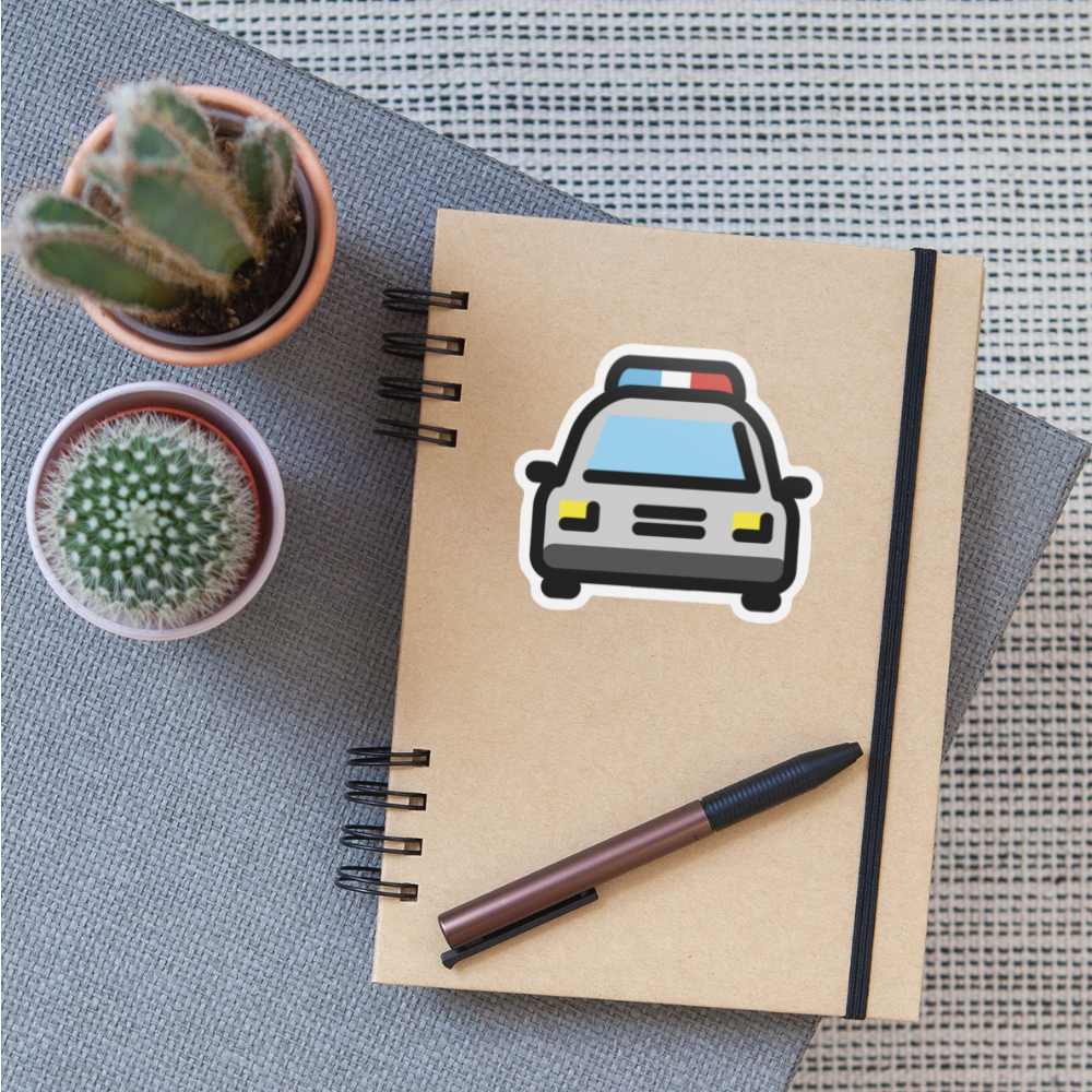 Oncoming Police Car Moji Sticker - Emoji.Express - white matte