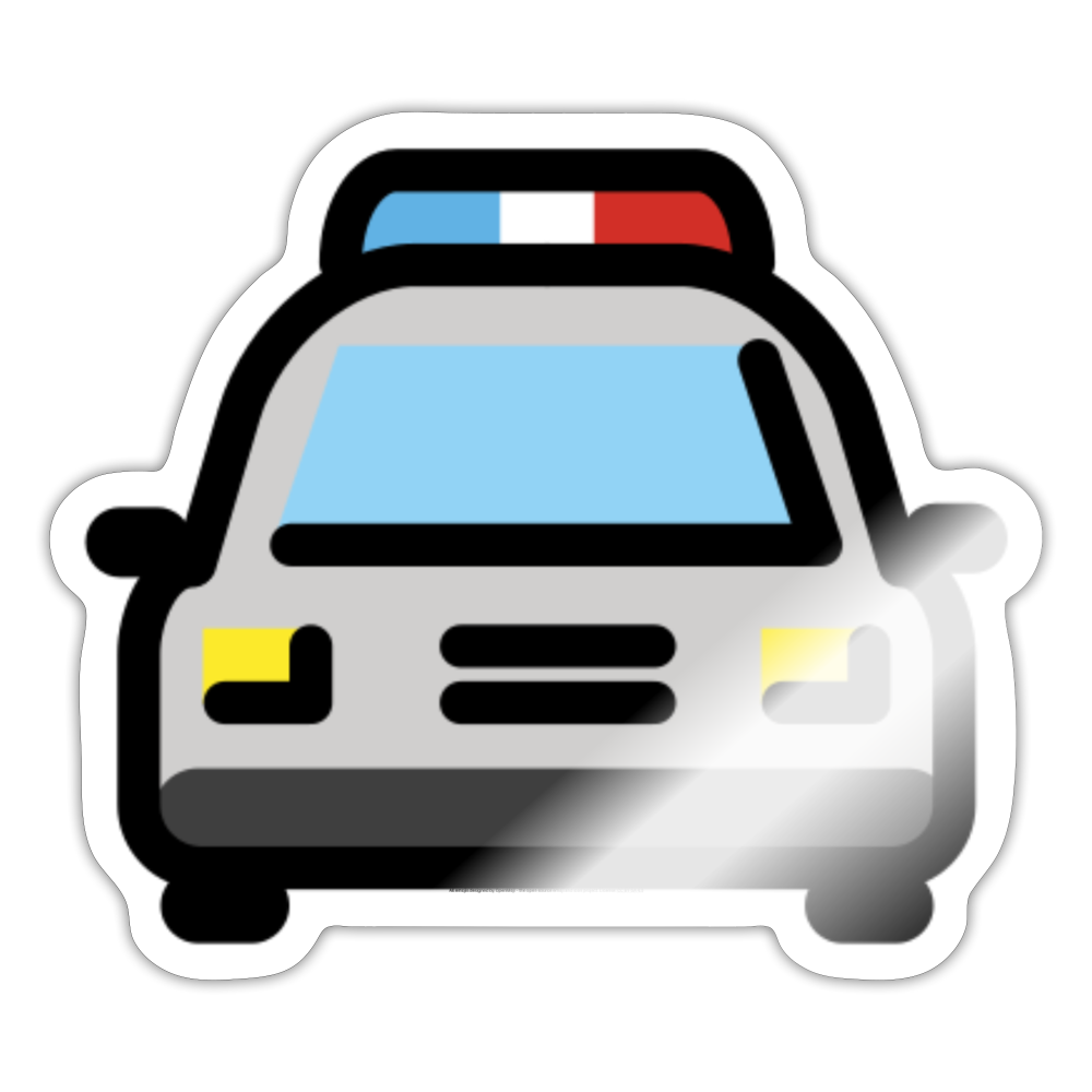 Oncoming Police Car Moji Sticker - Emoji.Express - white glossy