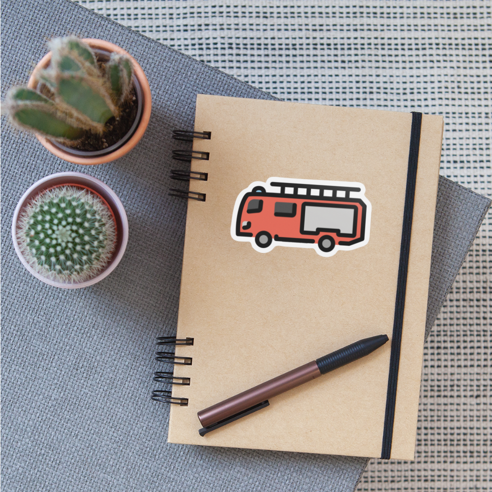 Fire Engine Moji Sticker - Emoji.Express - white matte