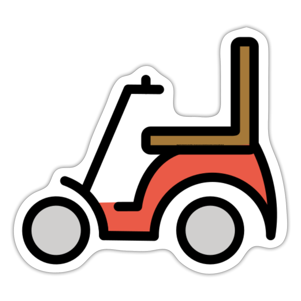 Motorized Wheelchair Moji Sticker - Emoji.Express - white matte