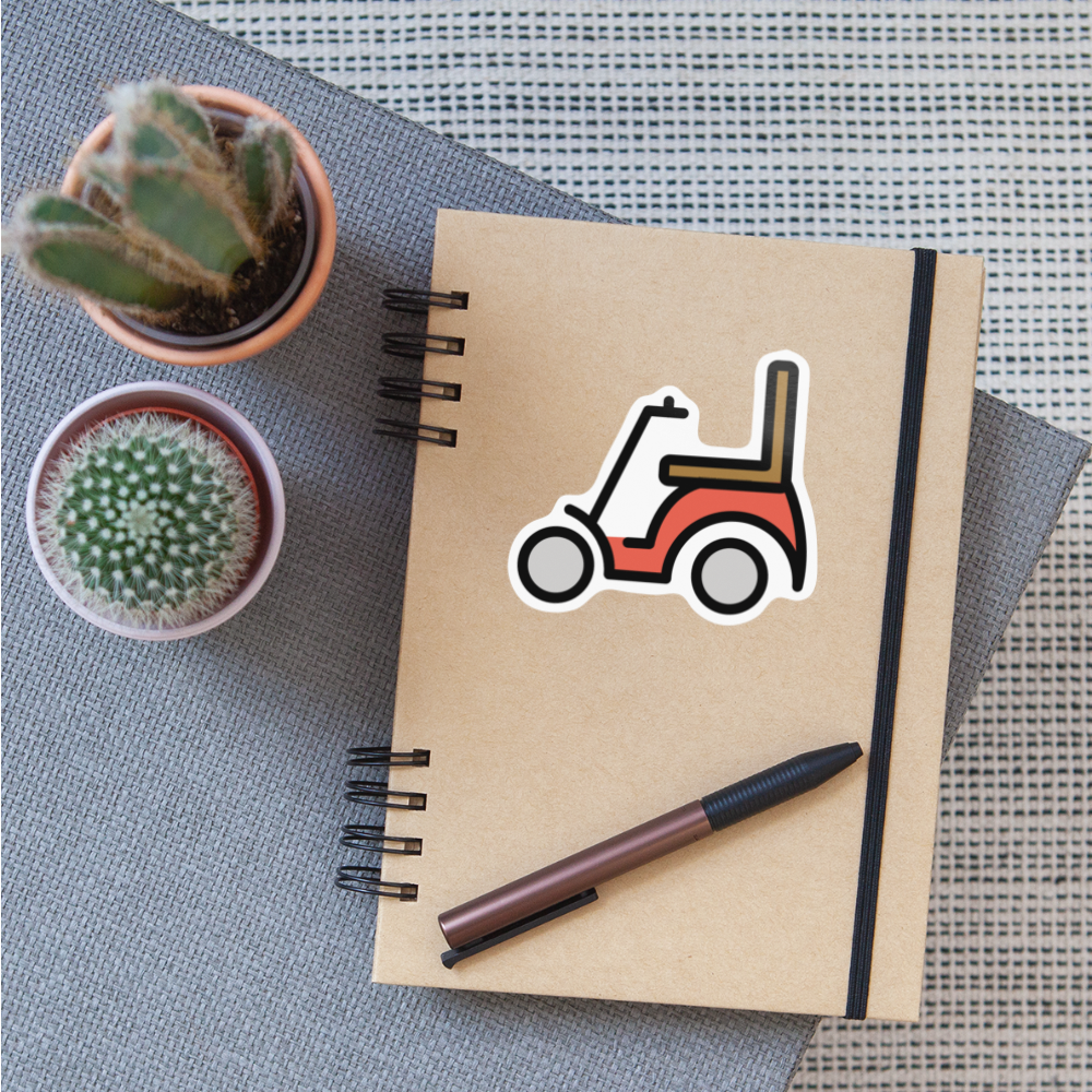 Motorized Wheelchair Moji Sticker - Emoji.Express - white glossy