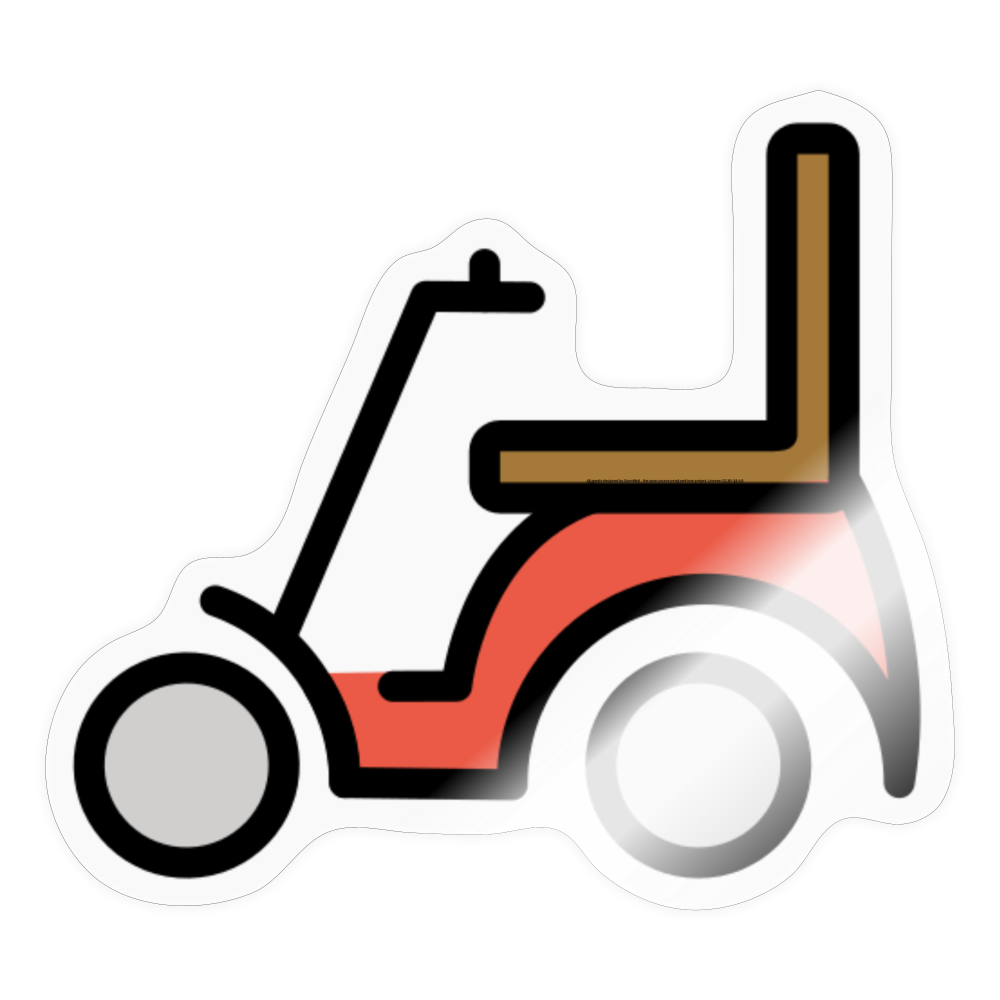 Motorized Wheelchair Moji Sticker - Emoji.Express - transparent glossy