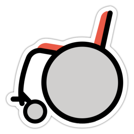 Manual Wheelchair Moji Sticker - Emoji.Express - white matte