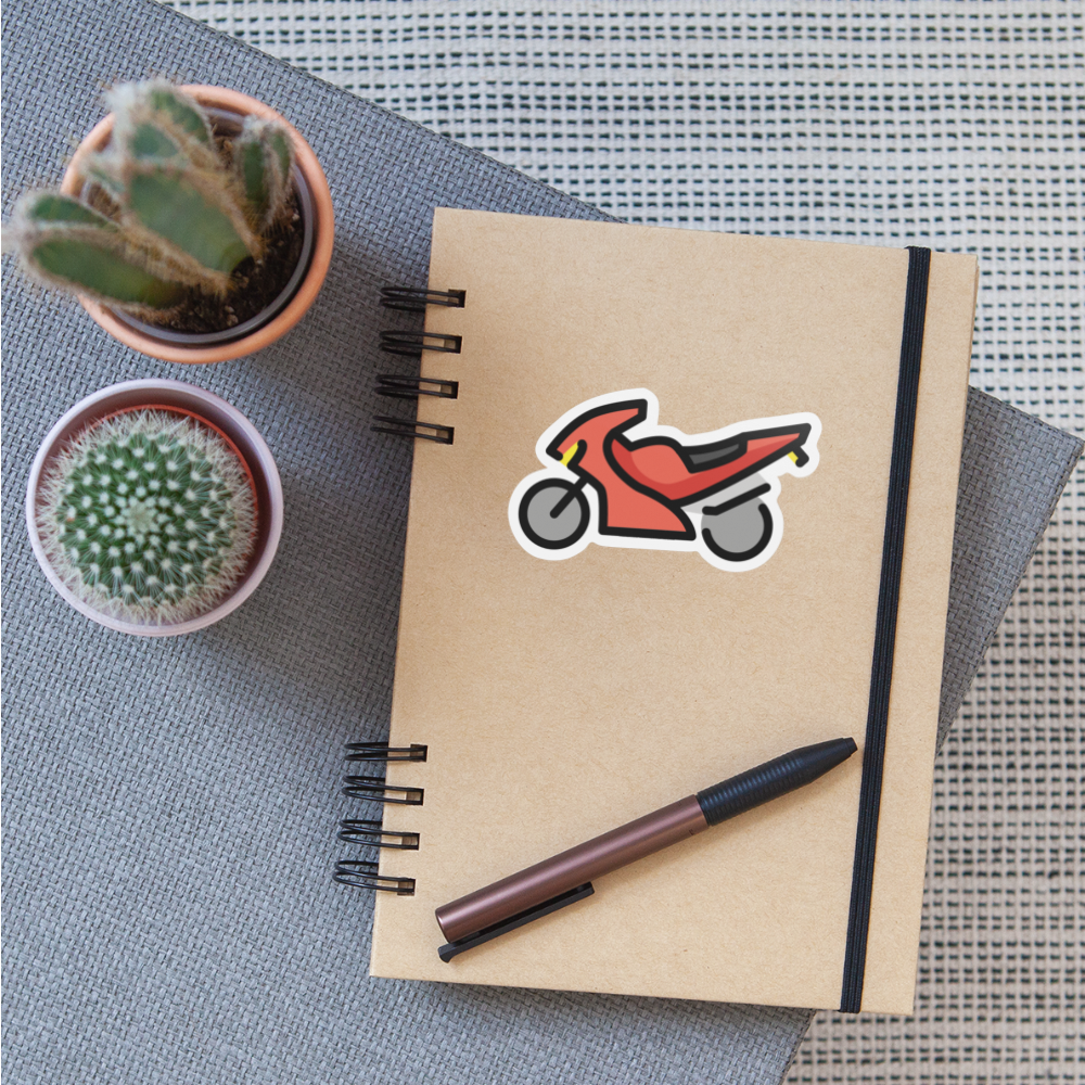 Motorcycle Moji Sticker - Emoji.Express - white matte
