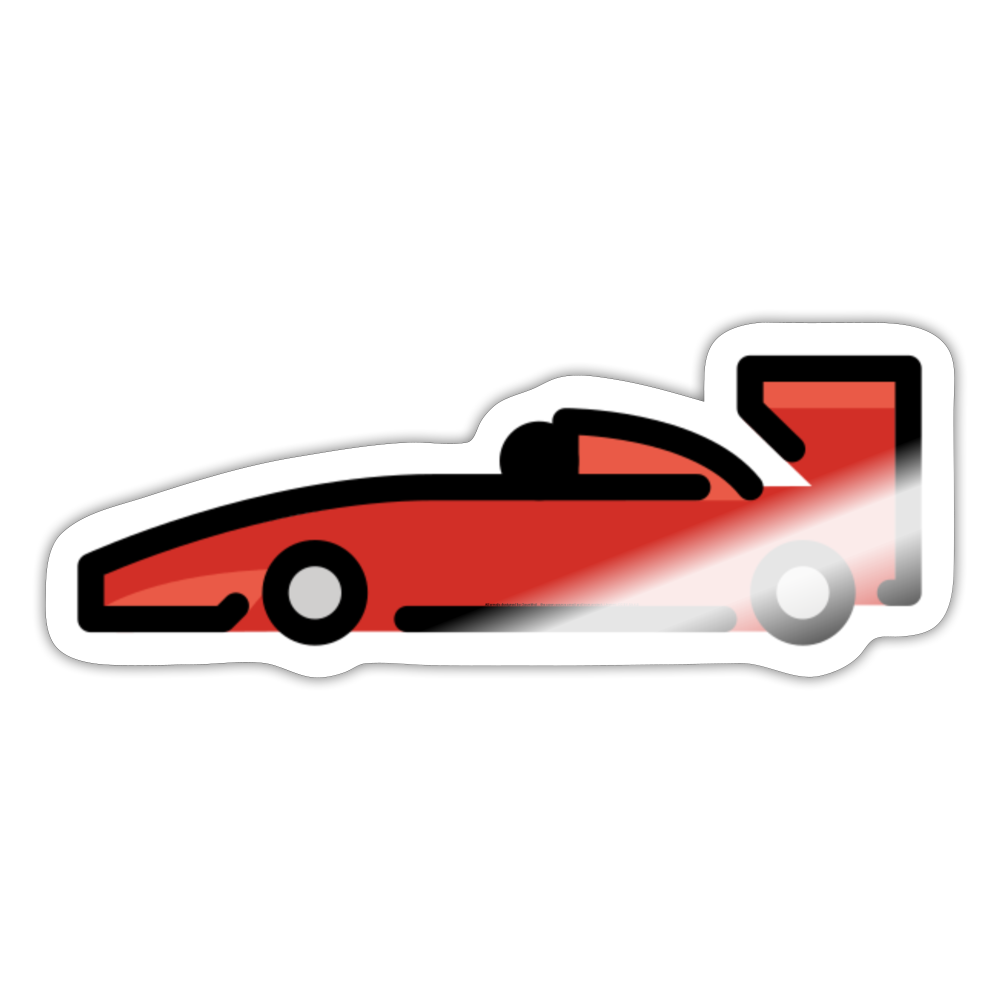 Racing Car Moji Sticker - Emoji.Express - white glossy