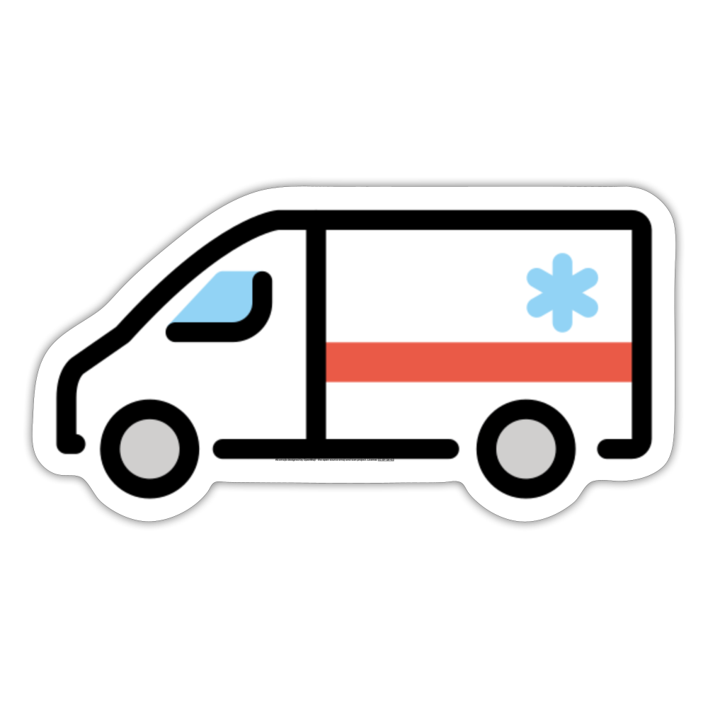 Ambulance Moji Sticker - Emoji.Express - white matte