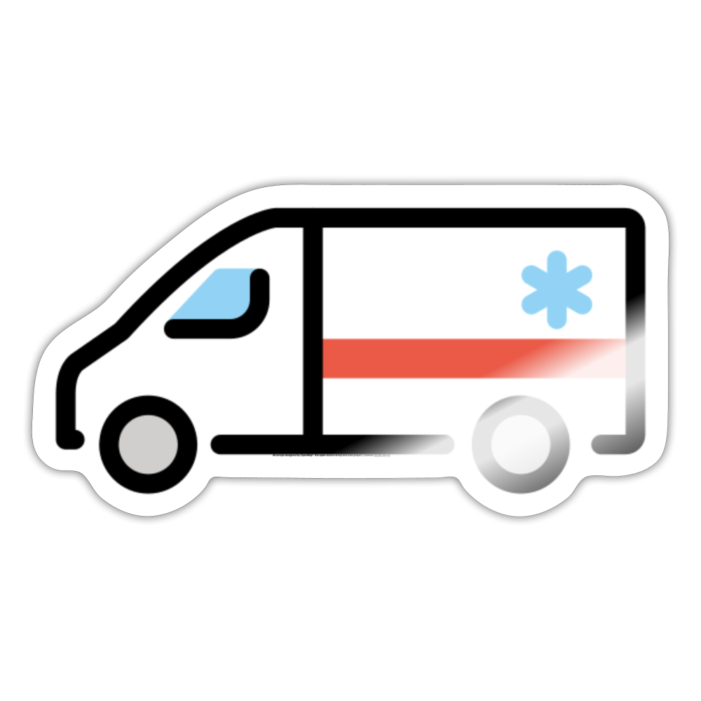 Ambulance Moji Sticker - Emoji.Express - white glossy