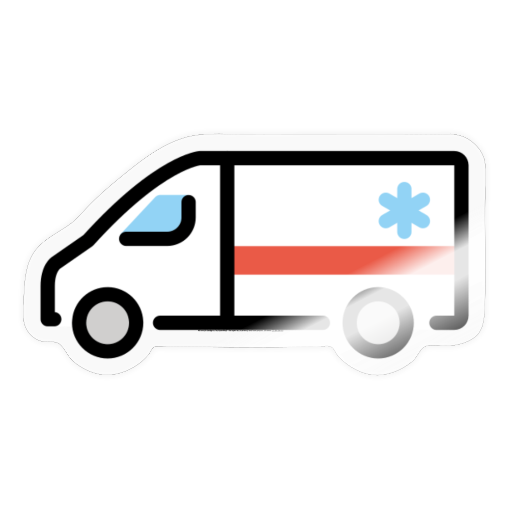Ambulance Moji Sticker - Emoji.Express - transparent glossy