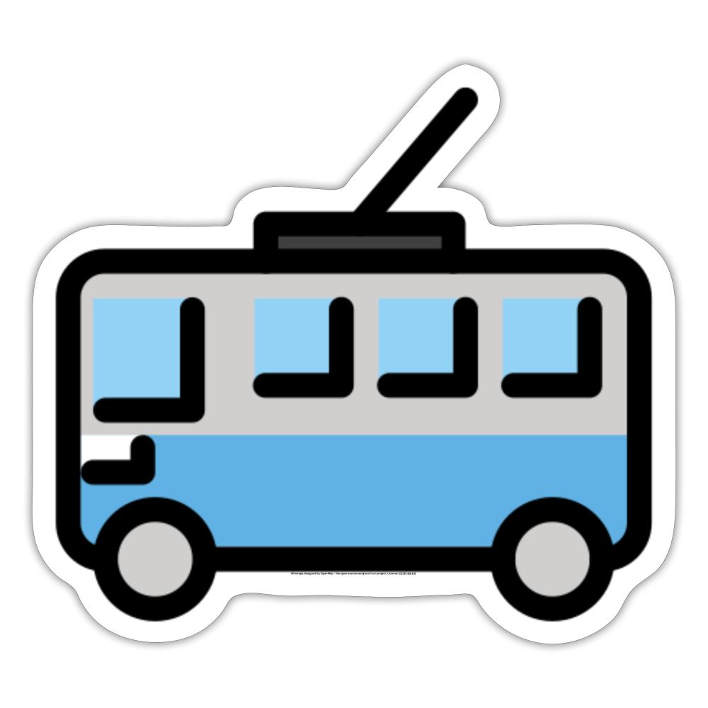 Trolleybus Moji Sticker - Emoji.Express - white matte