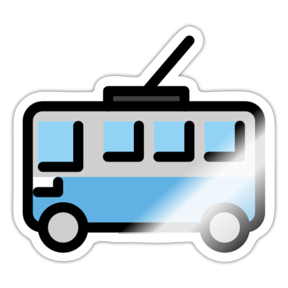 Trolleybus Moji Sticker - Emoji.Express - white glossy
