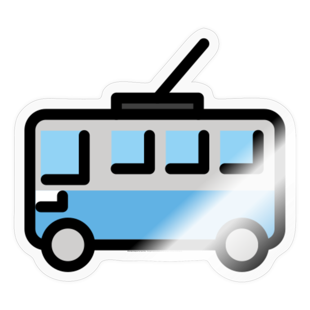 Trolleybus Moji Sticker - Emoji.Express - transparent glossy