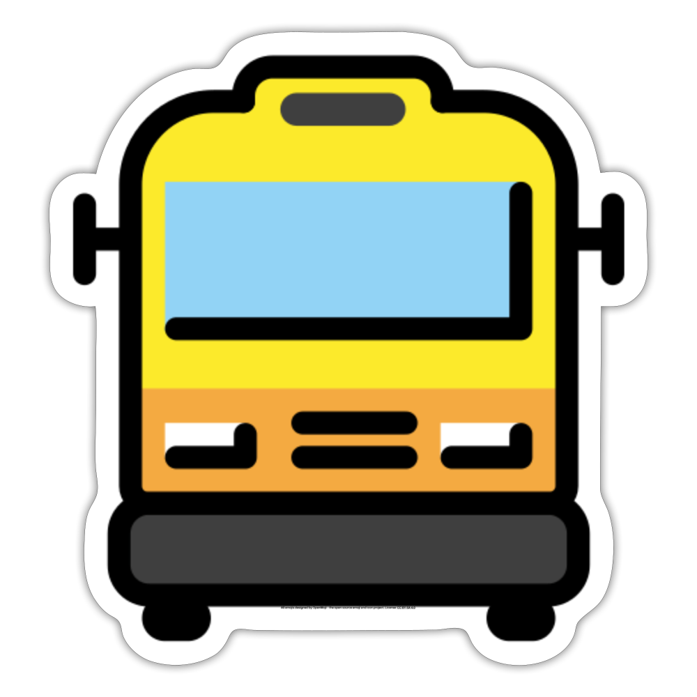 Oncoming Bus Moji Sticker - Emoji.Express - white matte