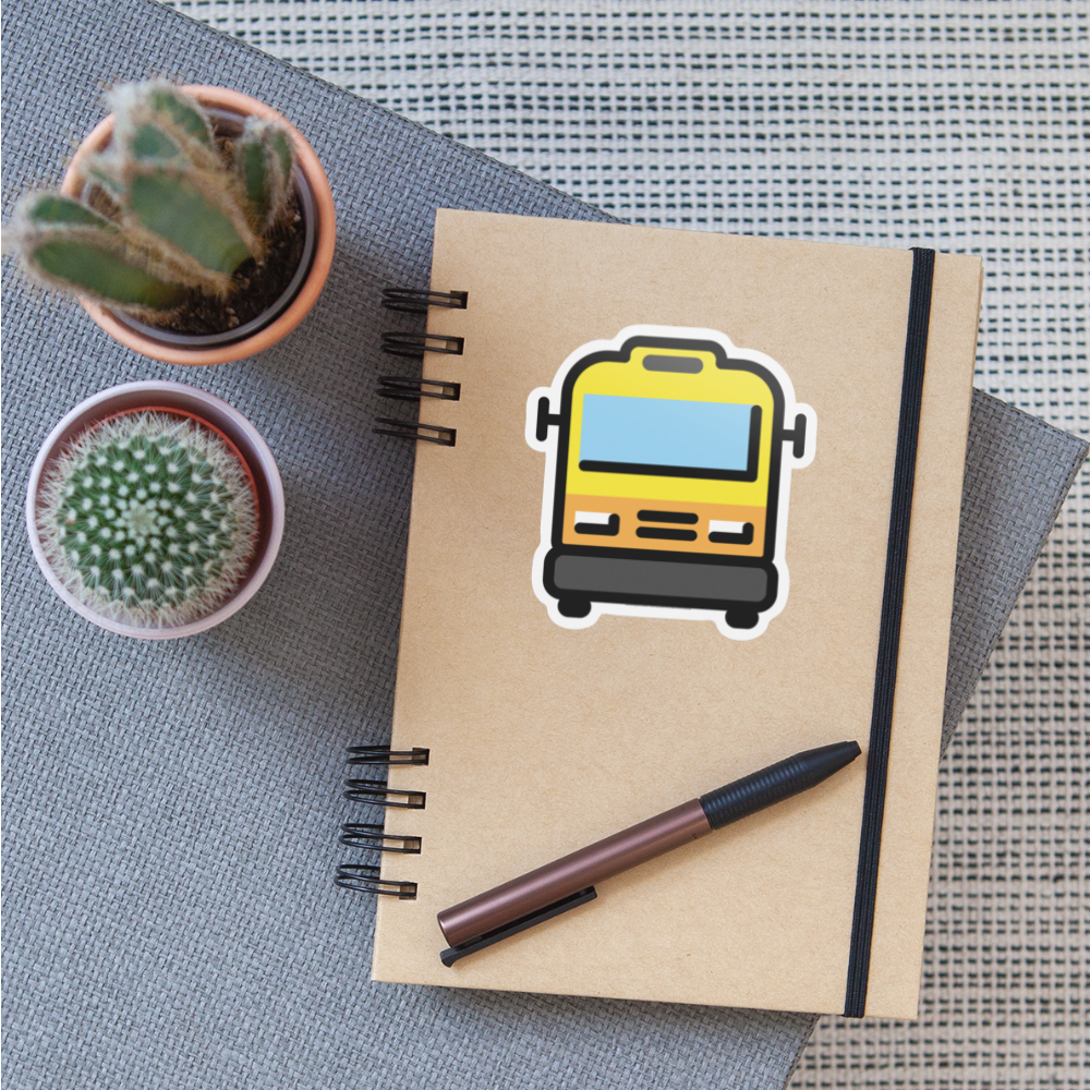 Oncoming Bus Moji Sticker - Emoji.Express - white matte