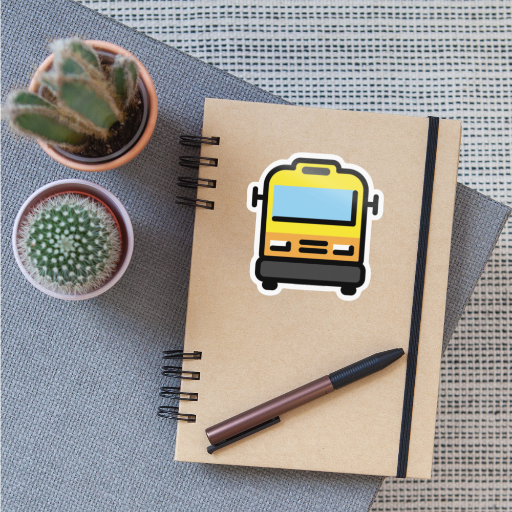 Oncoming Bus Moji Sticker - Emoji.Express - white glossy