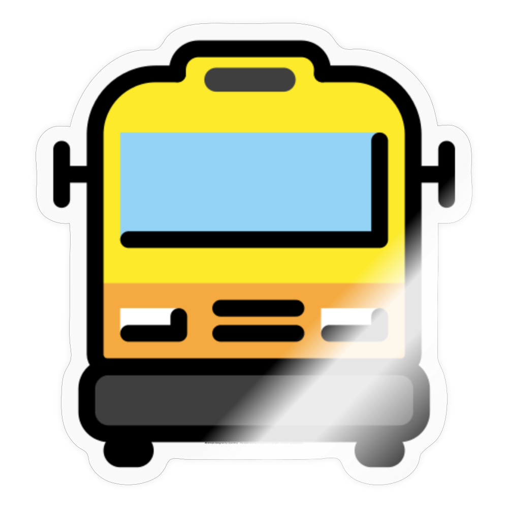 Oncoming Bus Moji Sticker - Emoji.Express - transparent glossy