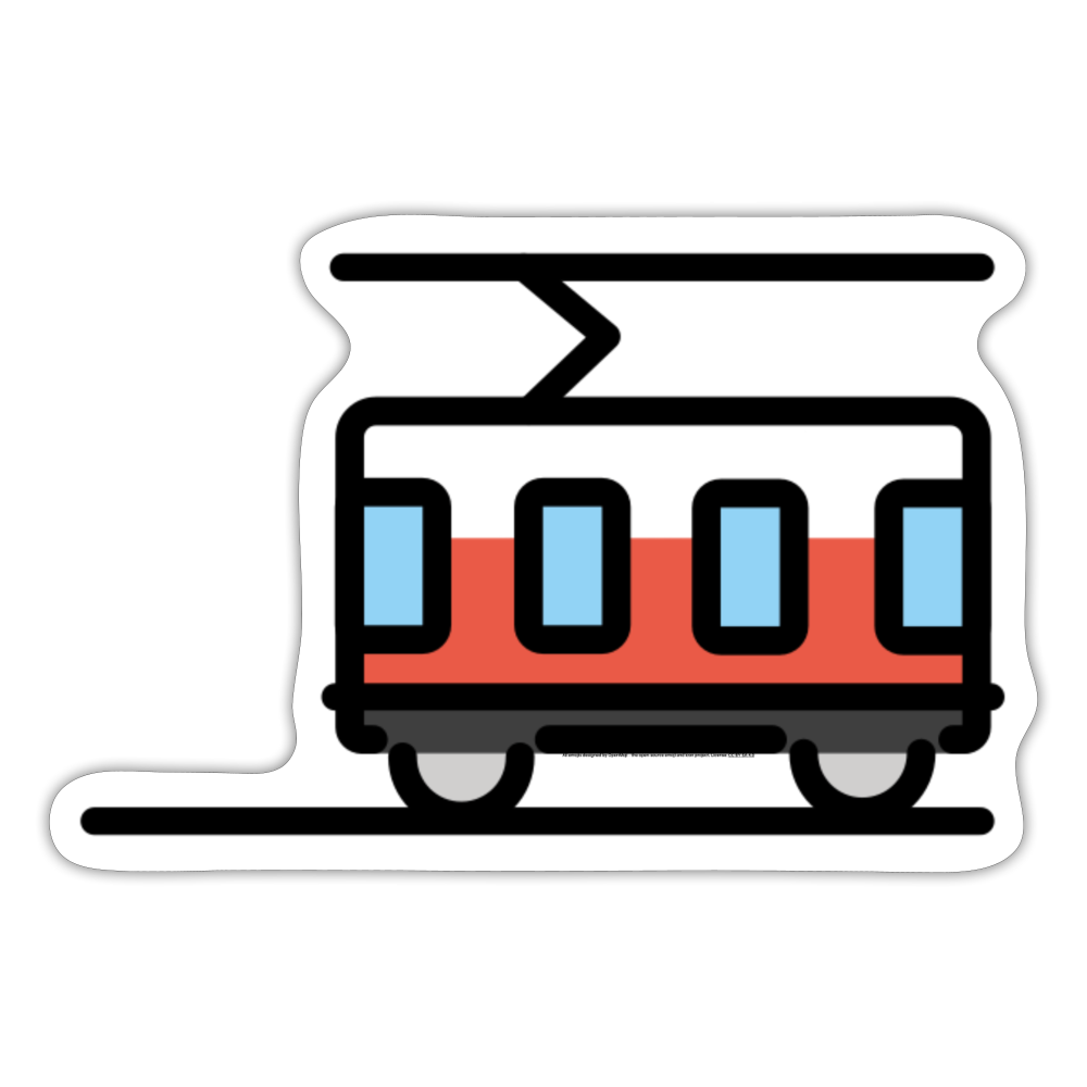 Tram Car Moji Sticker - Emoji.Express - white matte