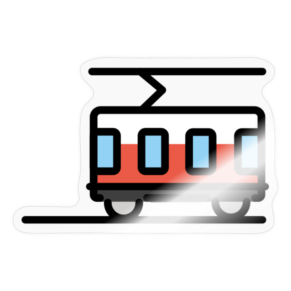 Tram Car Moji Sticker - Emoji.Express - transparent glossy