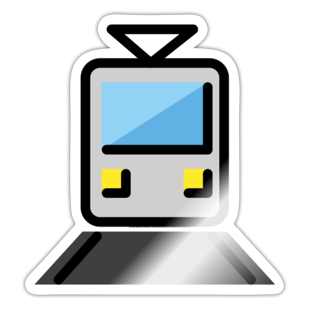 Tram Moji Sticker - Emoji.Express - white glossy