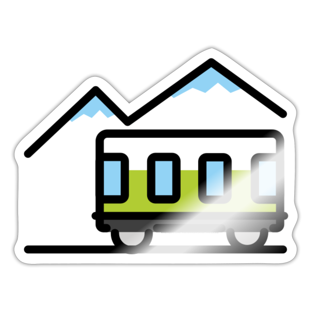 Mountain Railway Moji Sticker - Emoji.Express - white glossy