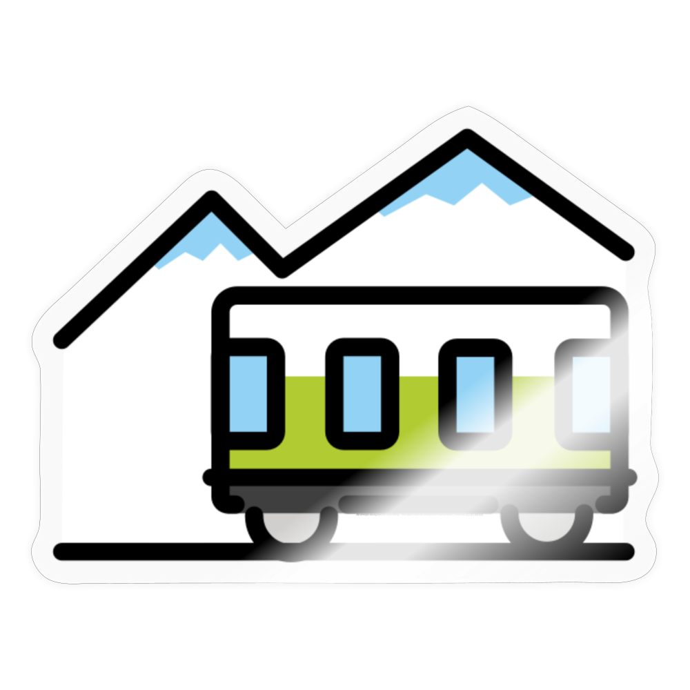 Mountain Railway Moji Sticker - Emoji.Express - transparent glossy