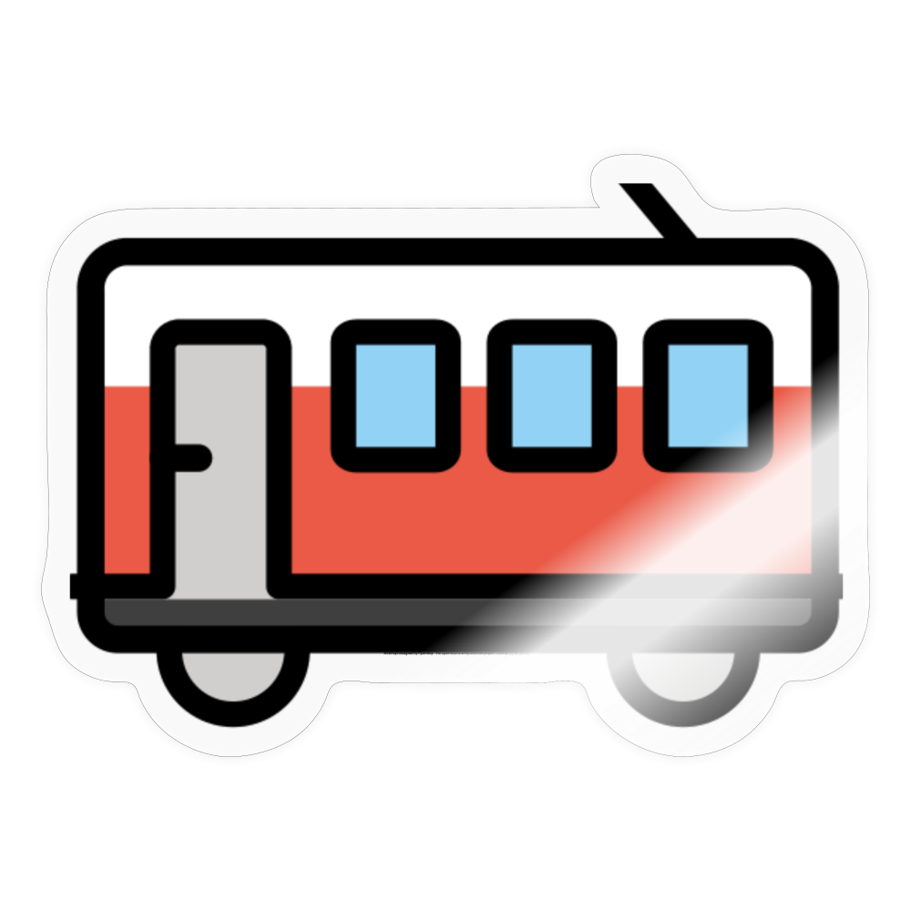 Railway Car Moji Sticker - Emoji.Express - transparent glossy
