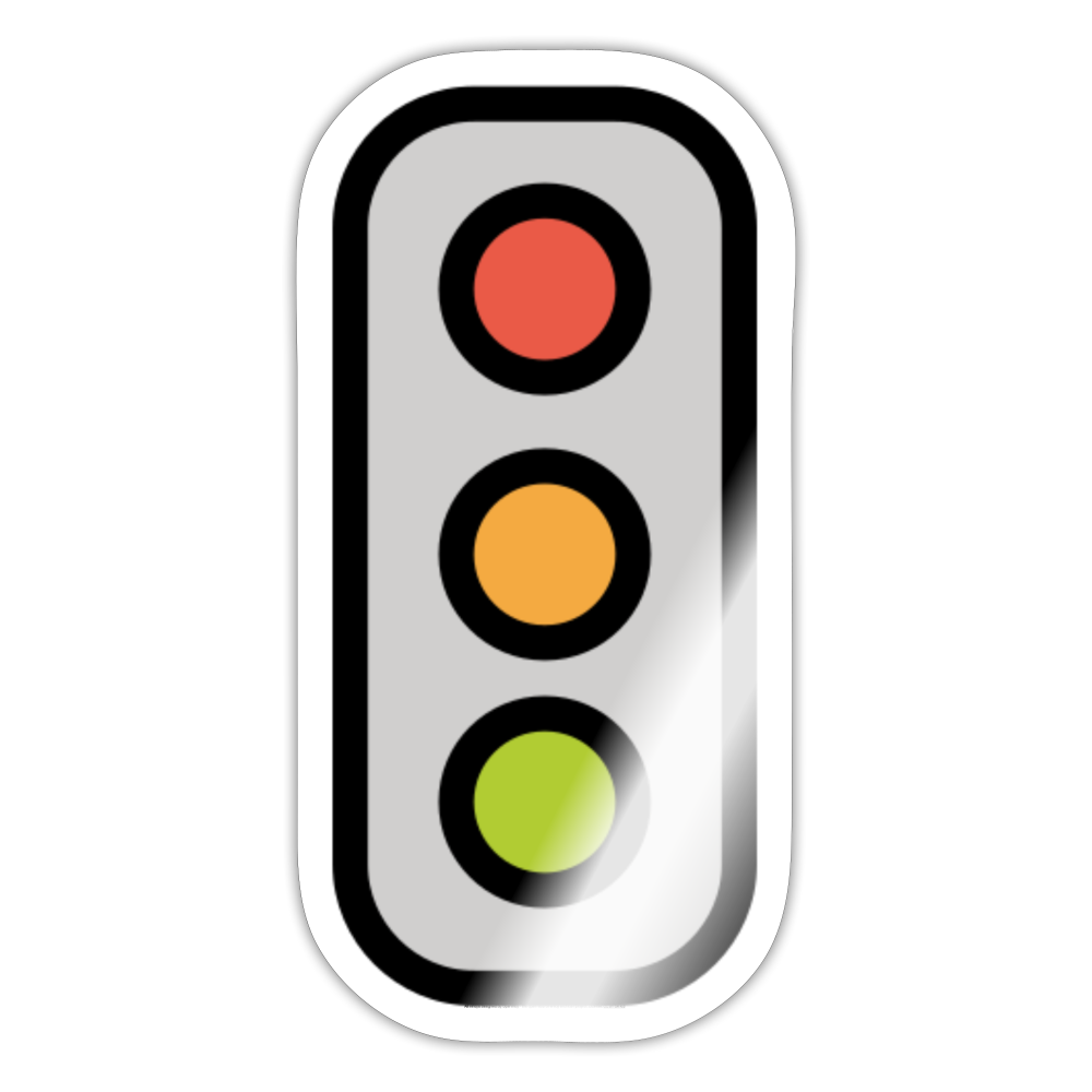 Vertical Traffic Light Moji Sticker - Emoji.Express - white glossy