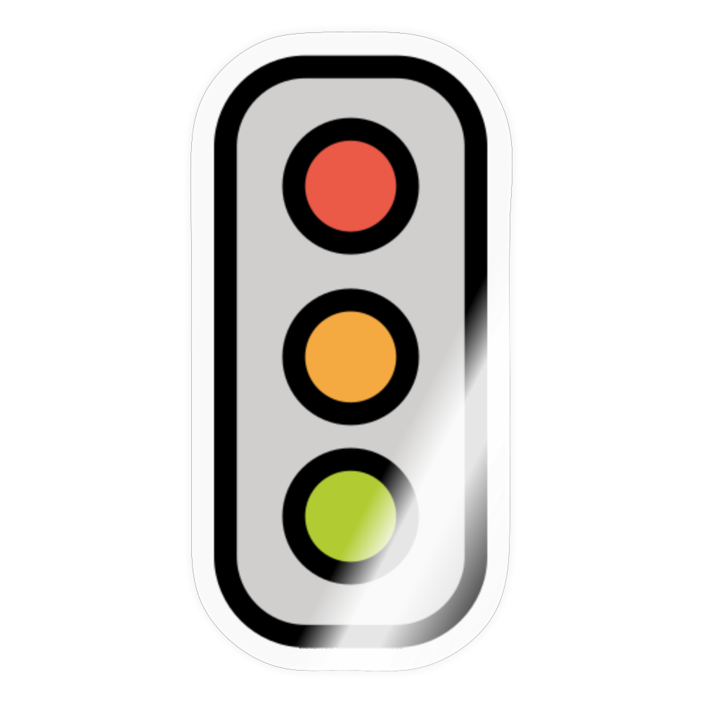 Vertical Traffic Light Moji Sticker - Emoji.Express - transparent glossy