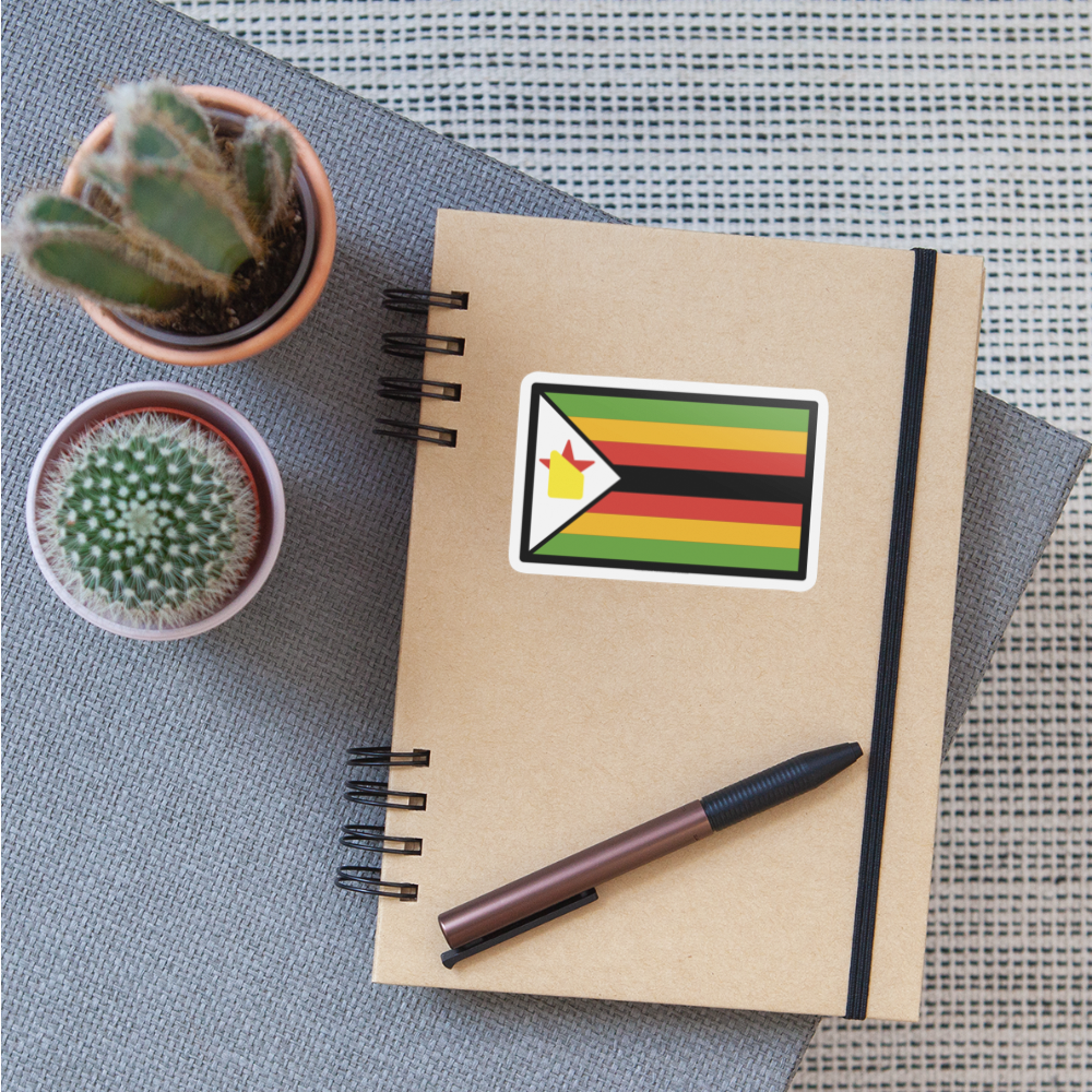 Flag: Zimbabwe Moji Sticker - Emoji.Express - white matte