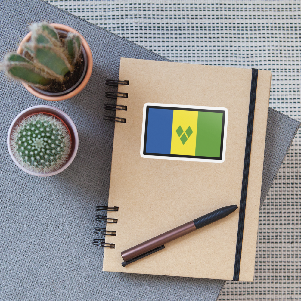 Flag: St. Vincent & Grenadines Moji Sticker - Emoji.Express - white matte