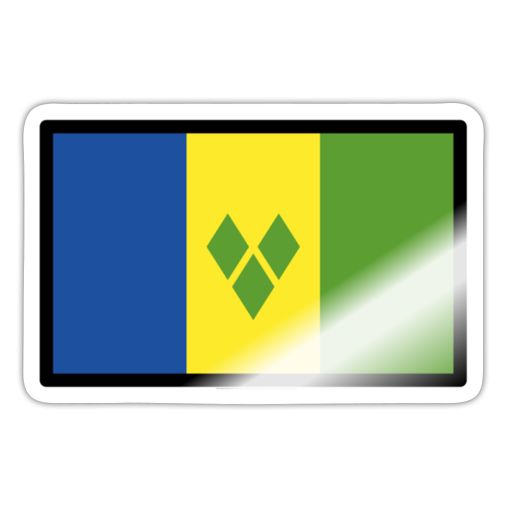 Flag: St. Vincent & Grenadines Moji Sticker - Emoji.Express - white glossy