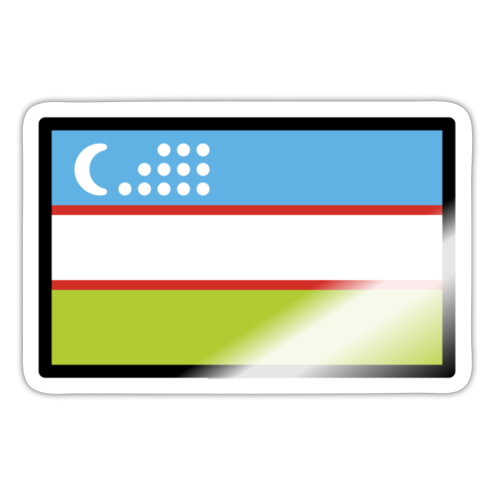Flag: Uzbekistan Moji Sticker - Emoji.Express - white glossy