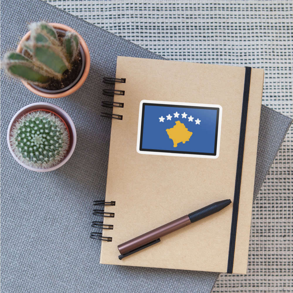 Flag: Kosovo Moji Sticker - Emoji.Express - white matte