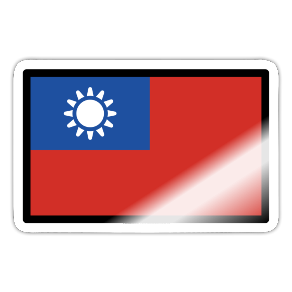 Flag: Taiwan Moji Sticker - Emoji.Express - white glossy