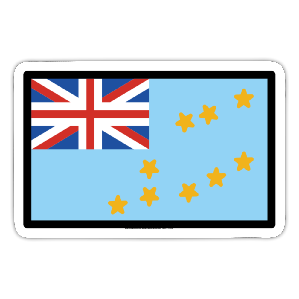 Flag: Tuvalu Moji Sticker - Emoji.Express - white matte