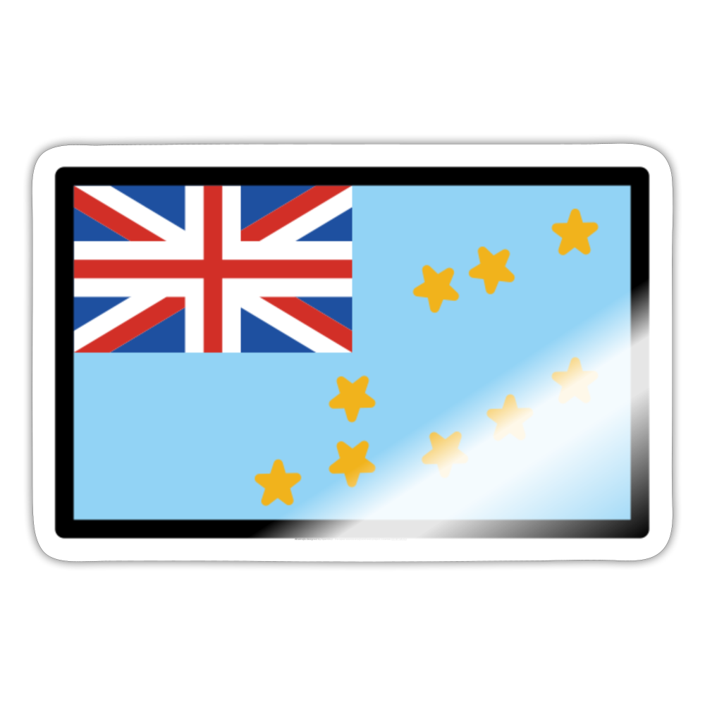 Flag: Tuvalu Moji Sticker - Emoji.Express - white glossy