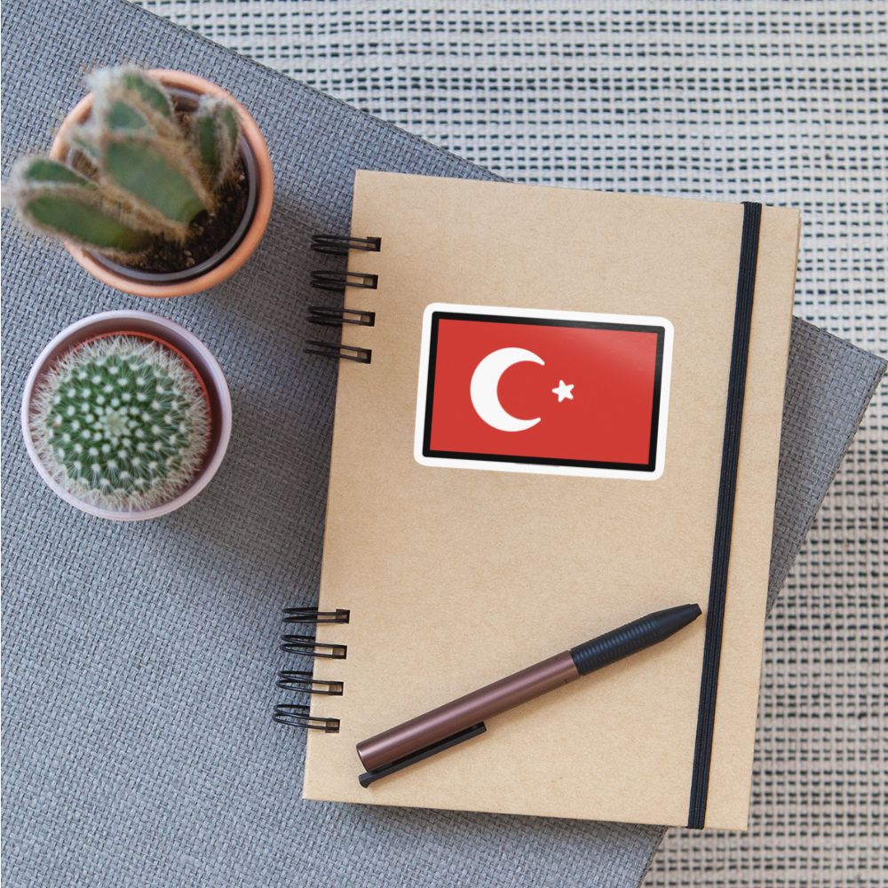 Flag: Turkey Moji Sticker - Emoji.Express - white glossy