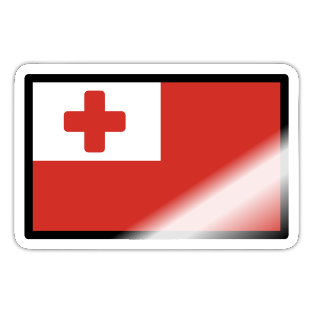 Flag: Tonga Moji Sticker - Emoji.Express - white glossy