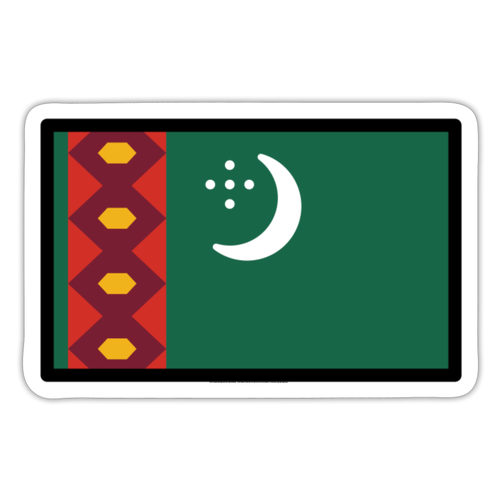Flag: Turkmenistan Moji Sticker - Emoji.Express - white matte