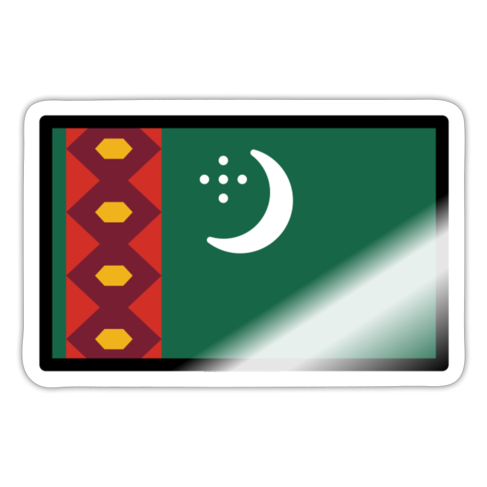 Flag: Turkmenistan Moji Sticker - Emoji.Express - white glossy