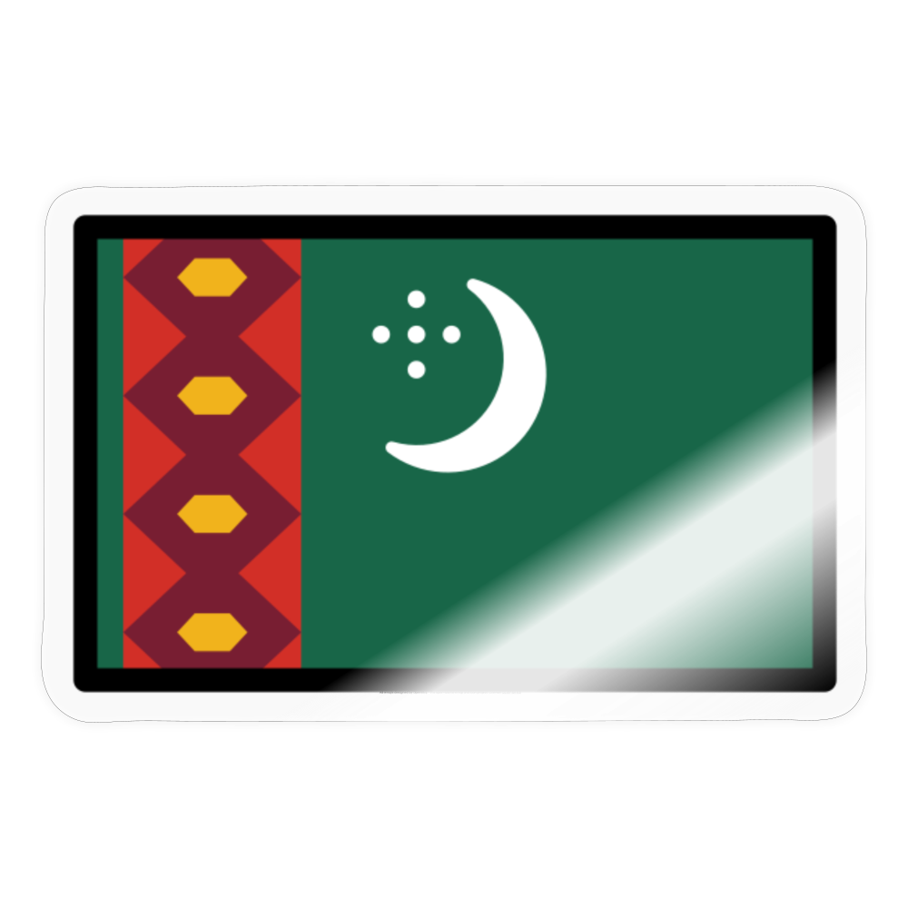 Flag: Turkmenistan Moji Sticker - Emoji.Express - transparent glossy